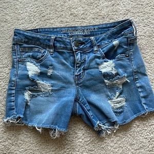 American Eagle Distressed Shorts Light Wash Size 10